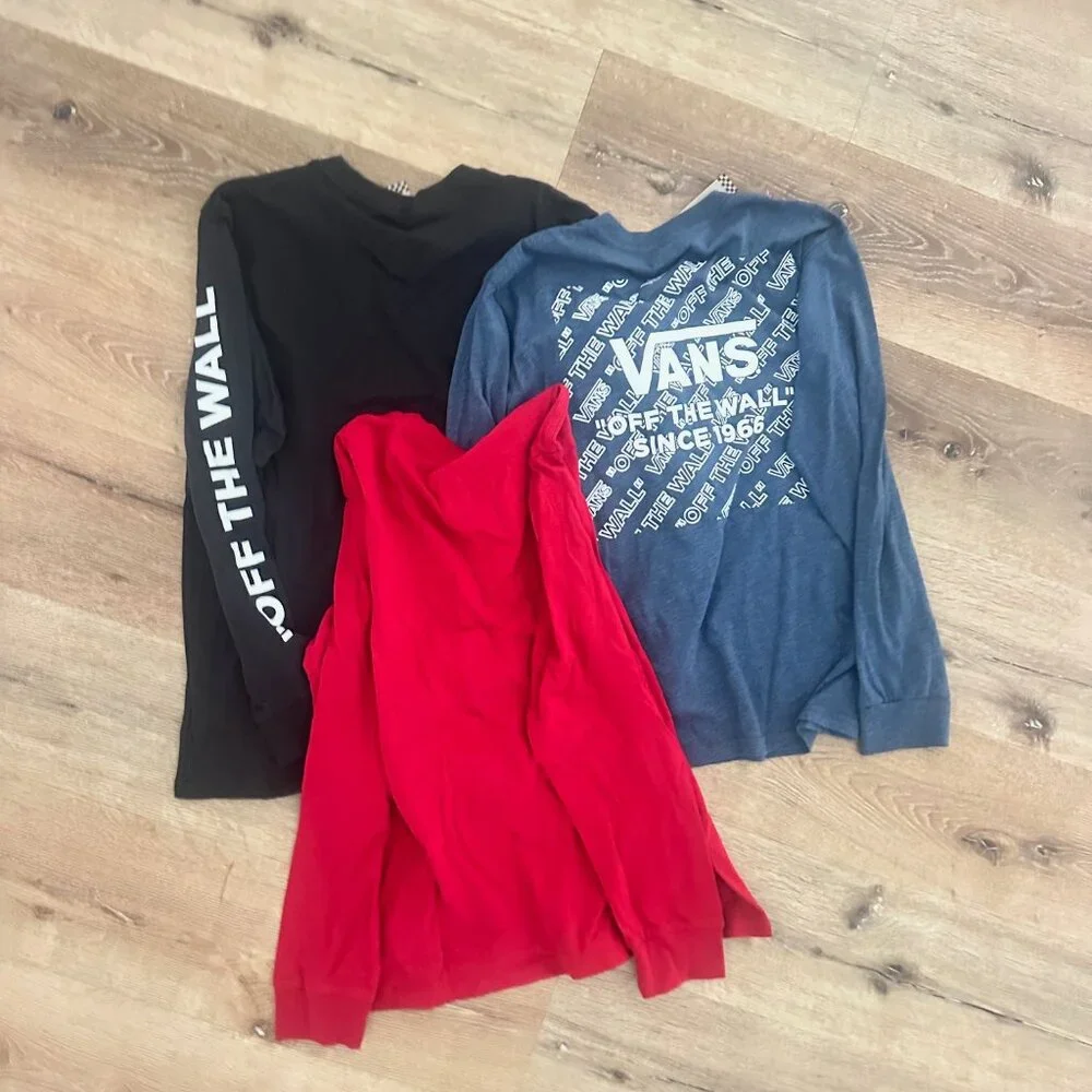 Lot of 3 Boys Vans Long Sleeve Shirts Size Large - Picture 2 of 3